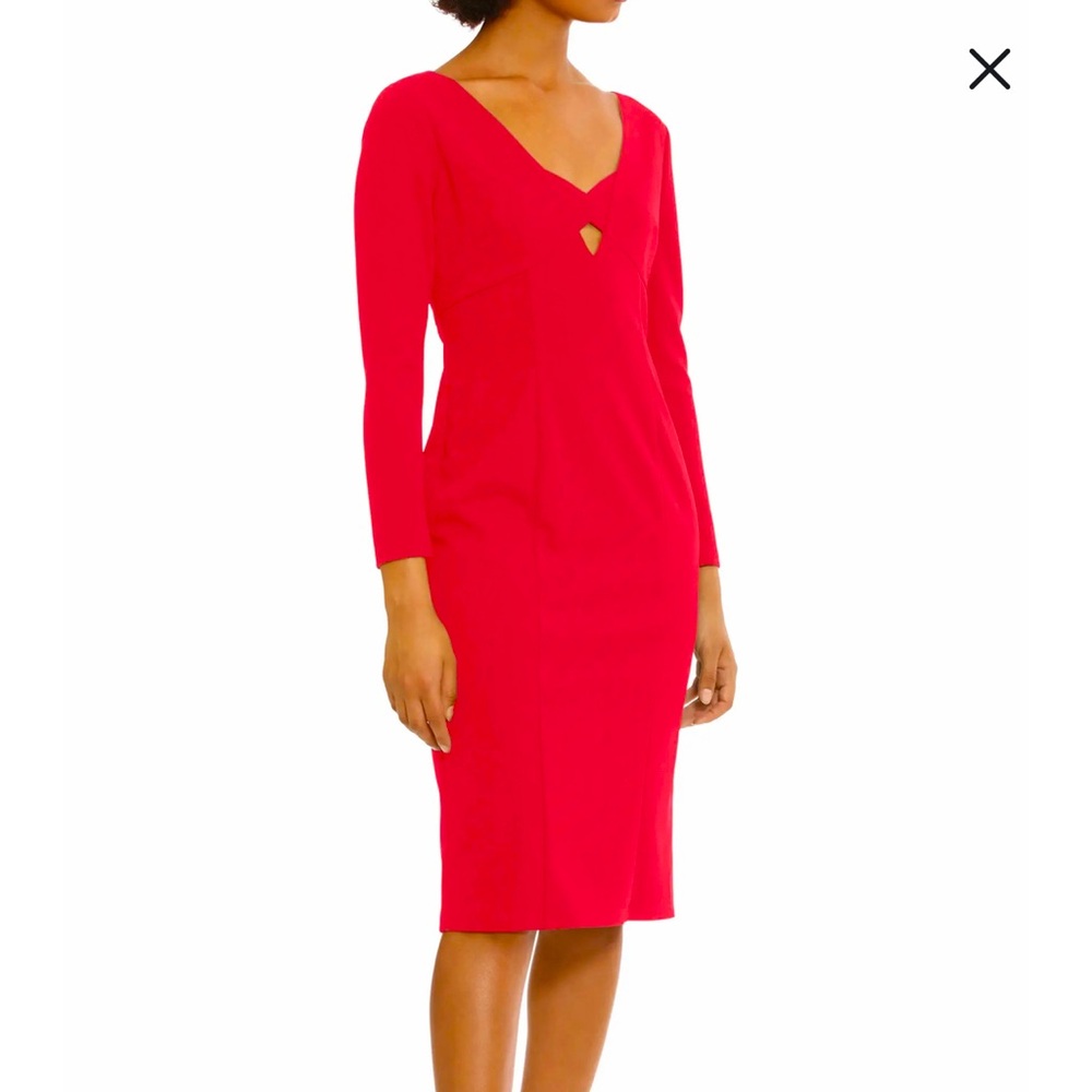 DONNA MORGAN FOR MAGGY Keyhole Long Sleeve Sheath Dress size 4